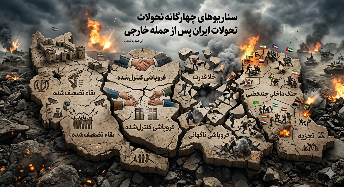 سناریوهای چهارگانه تحولات ایران در صورت مواجهه با حمله خارجی، ابراهیم روشندل